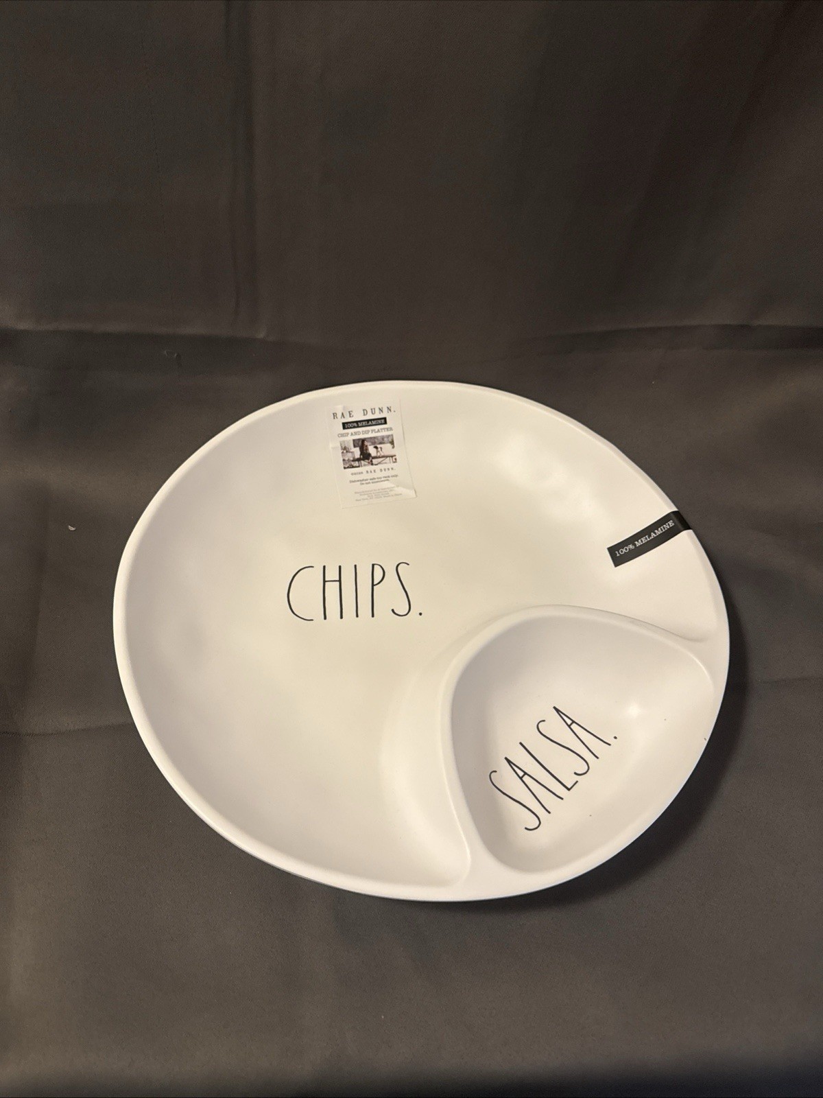 NWT RAE DUNN 13" CHIPS And SALSA Melamine Serving Bowl Modern Farmhouse Decor