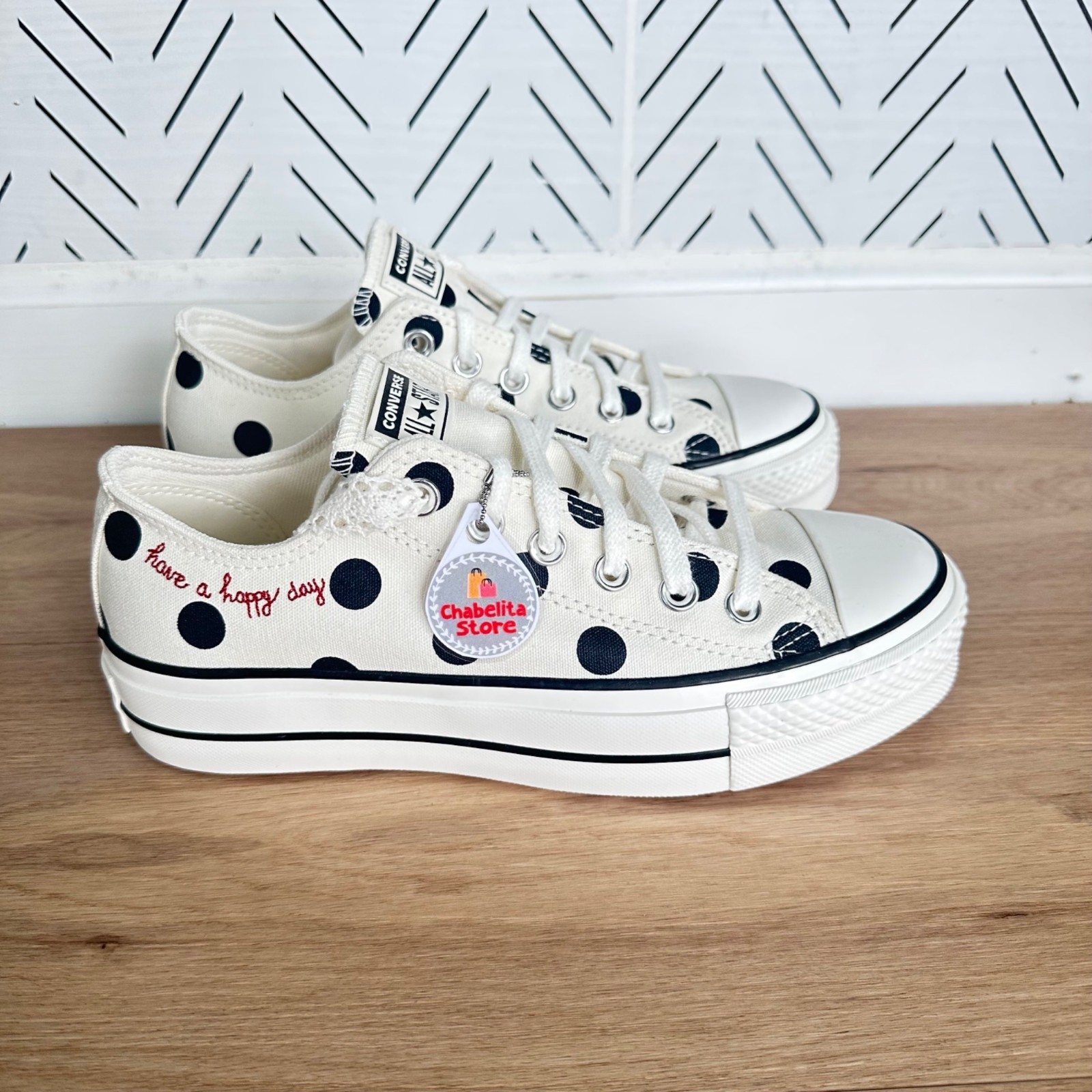 ✨Converse Chuck Taylor Lift Platform Polka Dots 11 Womens Shoes Sneakers A10689C