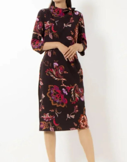 Liz Claiborne Tie Neck Sheath Dress Elegant Career Cocktail Size 10 NWT
