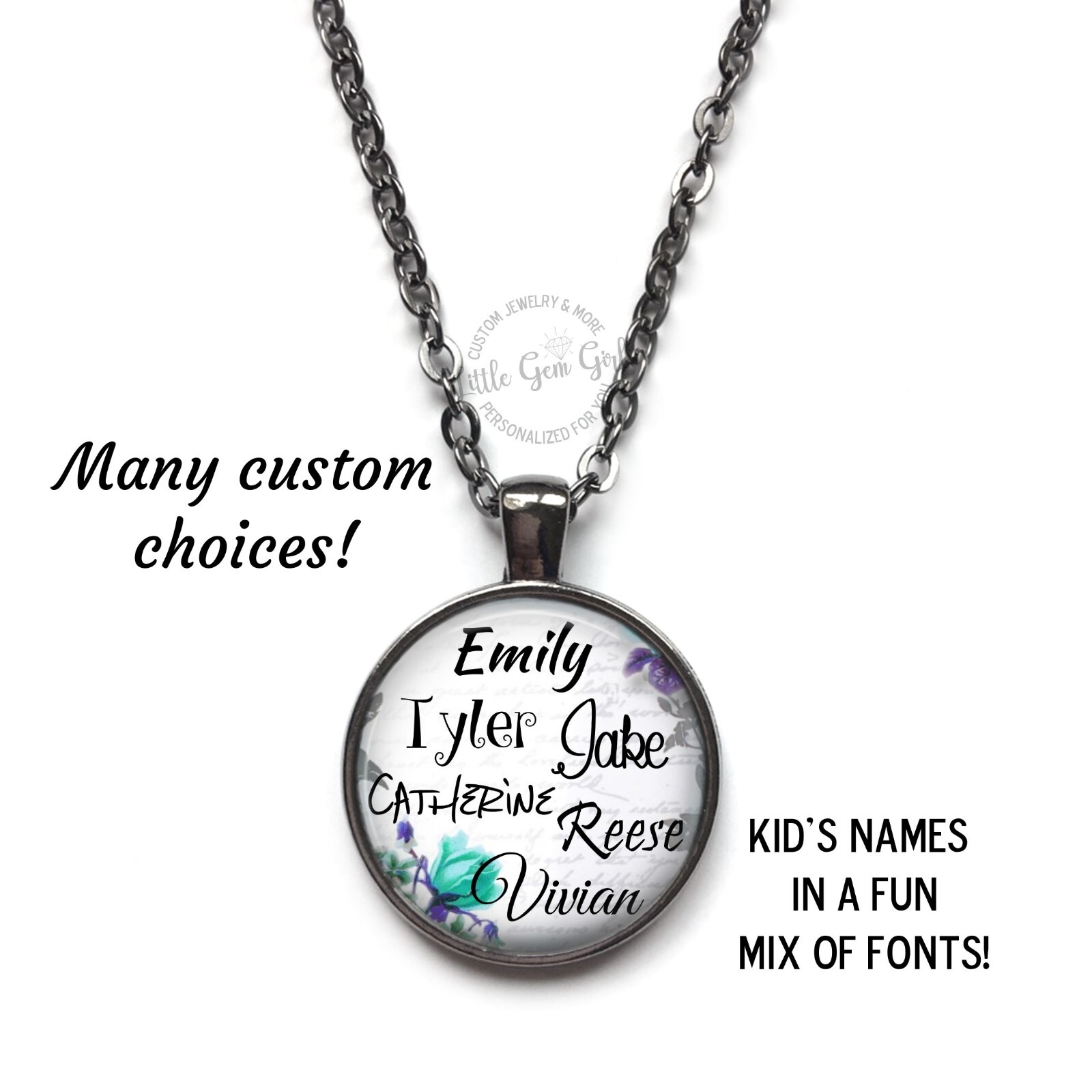 Custom Kids Name Necklace Gift for Mom Grandma Mother's Day Personalized Jewelry