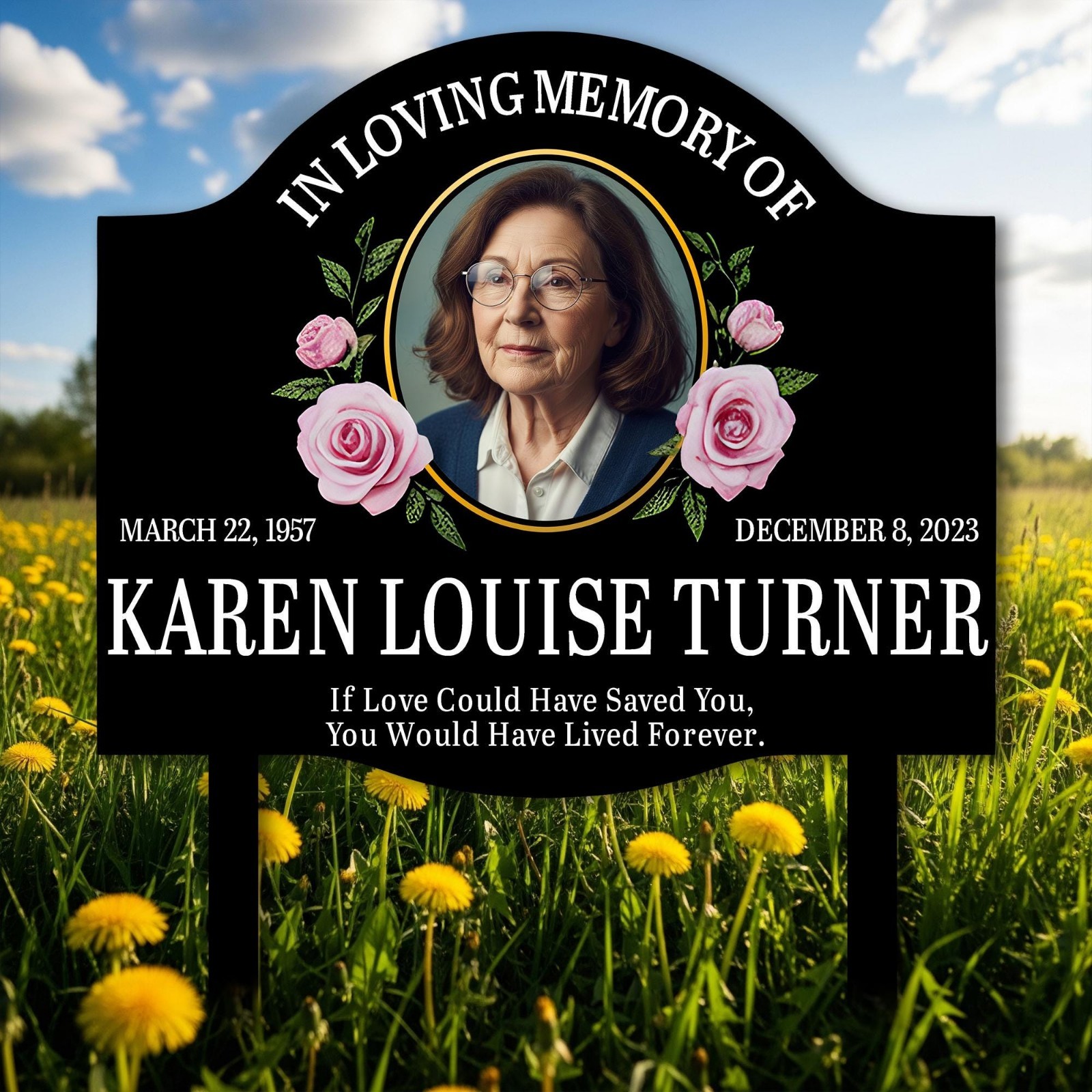 Personalized Photo Grave Marker with Stake, Outdoor Memorial Sympathy Gift