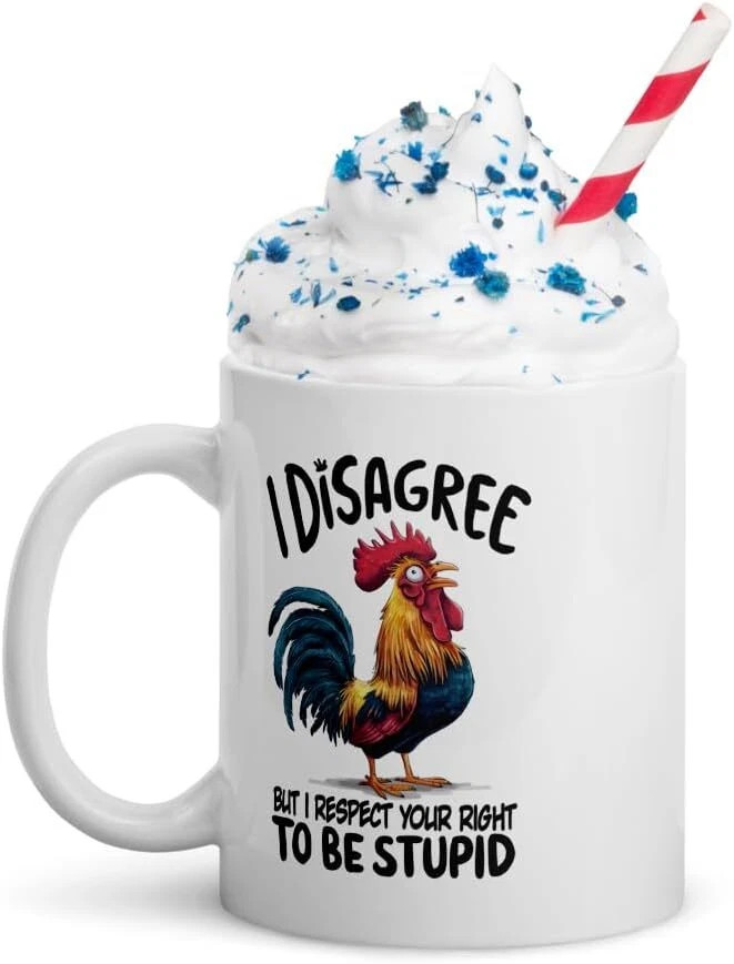 Funny 11oz Coffee Mug – I Disagree But I Respect Your Right To Be Stupid Cup