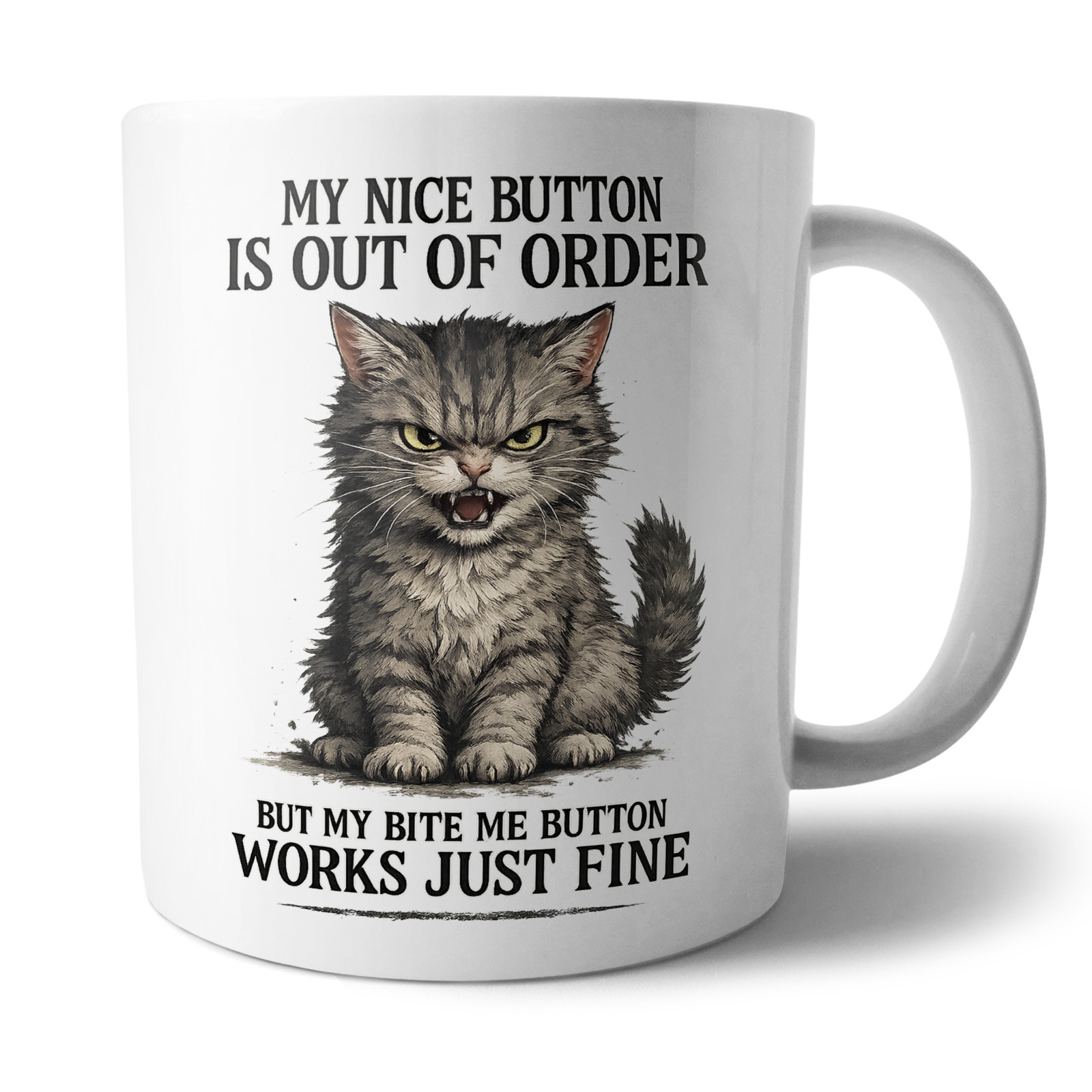 My Nice Button Sarcastic Mug Coffee Funny Gift For Cup Novelty 11oz