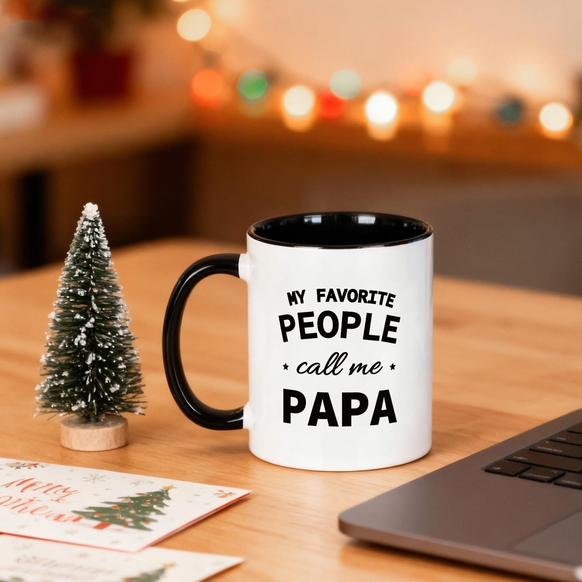 Papa Coffee Mug 11oz – Funny Text Design Ceramic Mug, Microwave & Dishwasher Saf