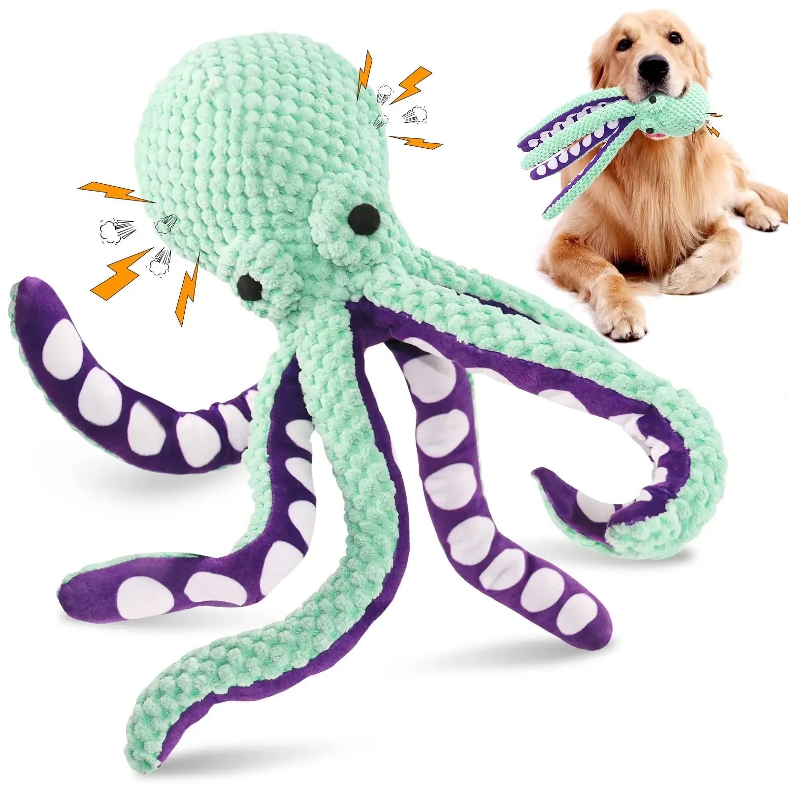 Dog-pet plush octopus toy interactive sound anti-demolition home large and small
