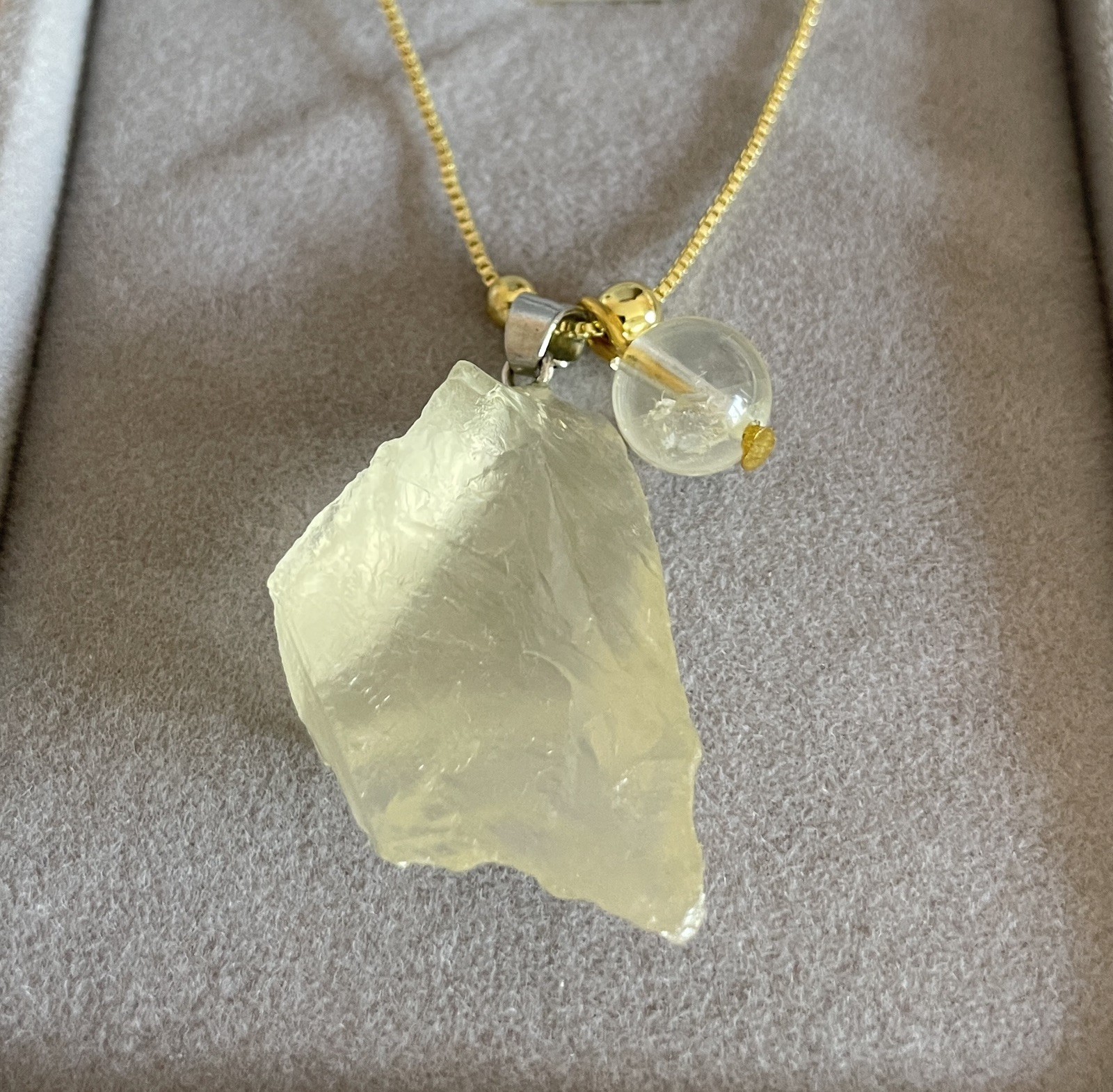 18K Gold Plated Unique Citrine Raw Pendant, One of a Kind, Mother's Day Gift