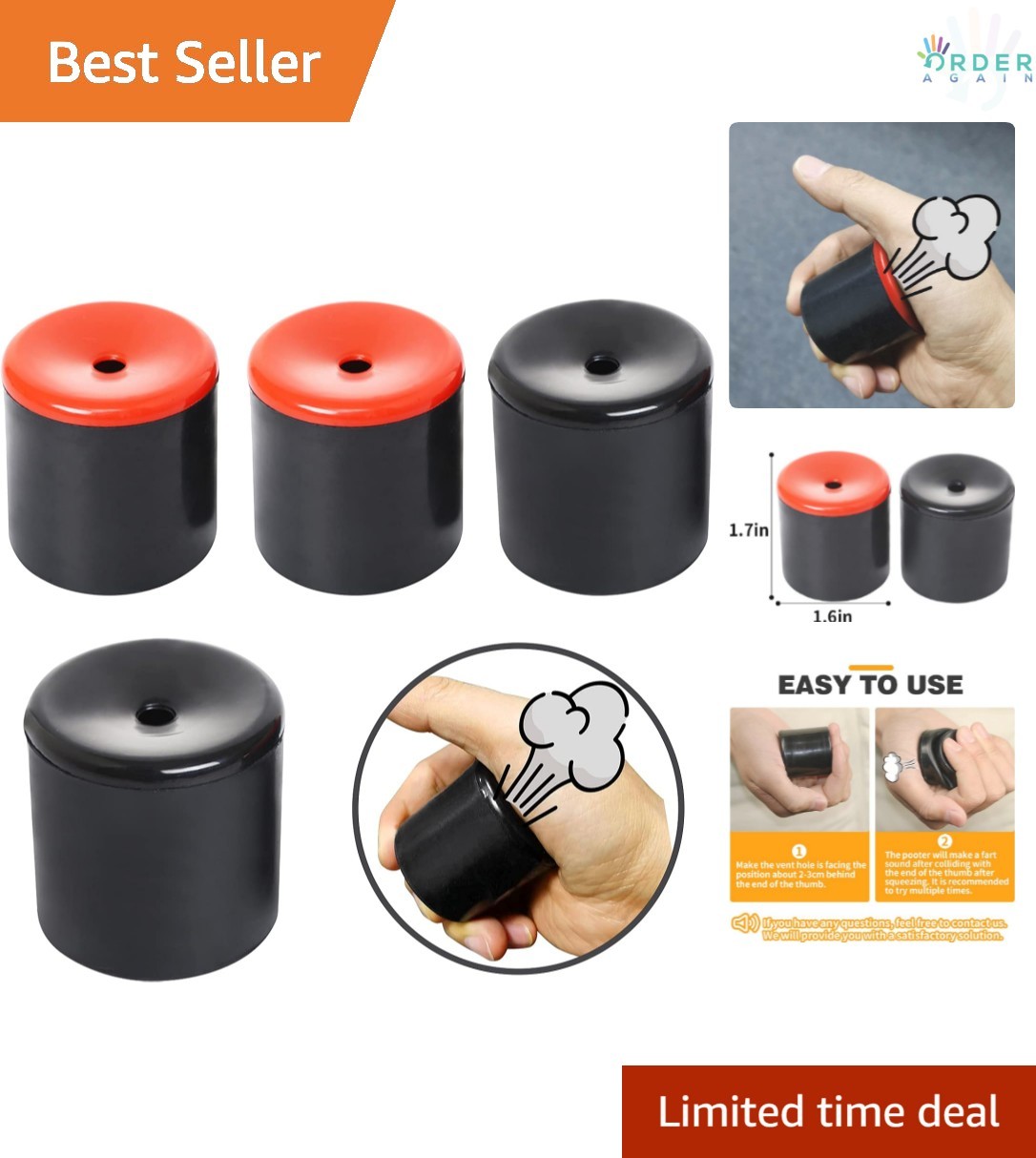 4 pcs Funny Squeeze Pooter Break Machine Kids Adults Prank Toy Noise Maker