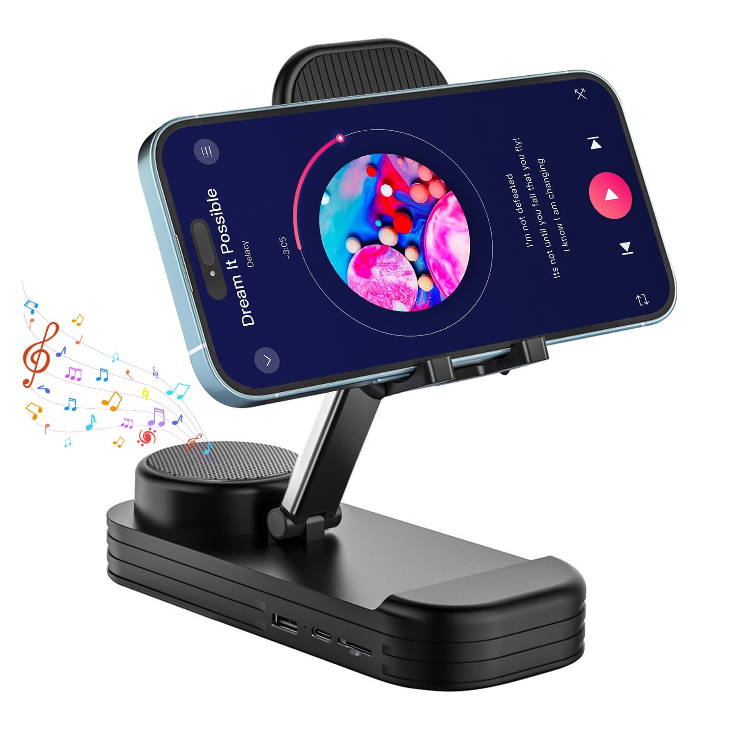 Christmas Tech Gift for Men, Cell Stand with Wireless Bluetooth Speaker and A...