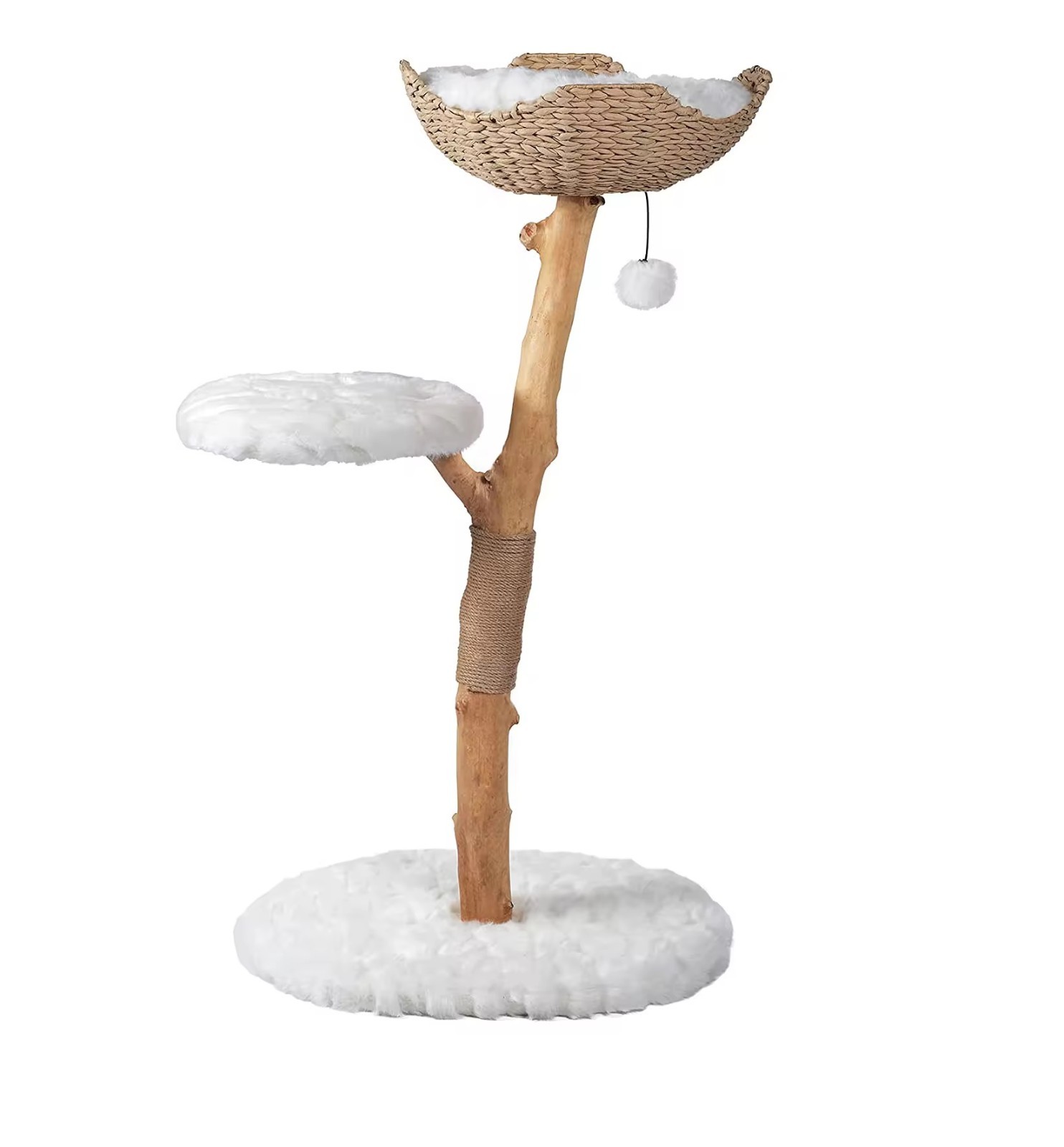 Luxury Wooden Cat Tree - Modern Eco-Friendly Scratching & Play with Plush Beds