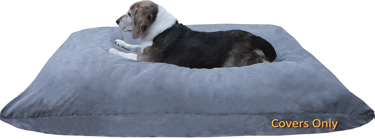 Comfortable Waterproof Suede Large Dog Cat Pet Pillow Covers (2 covers)