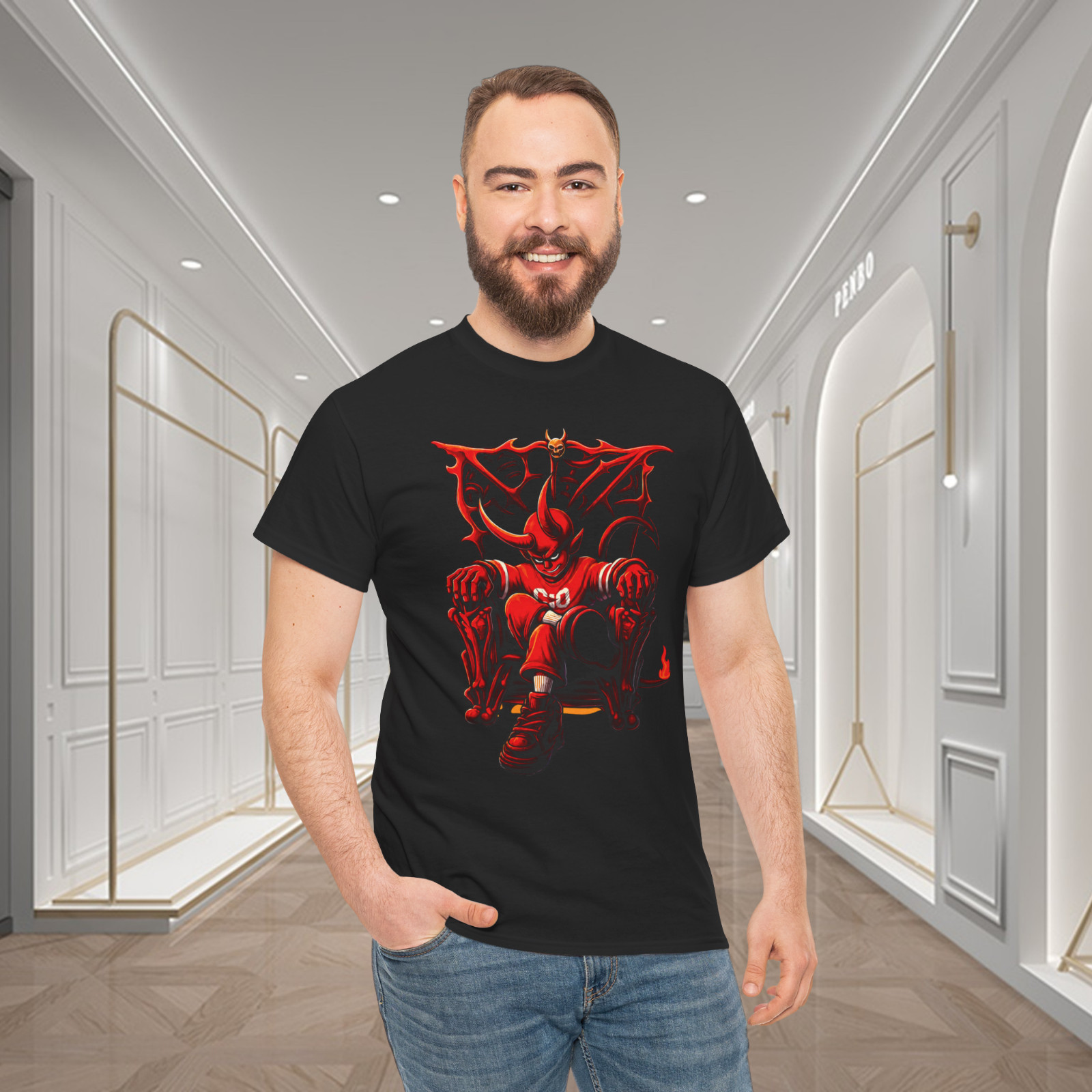 Devil King Throne Streetwear Demon Graphic T-Shirt