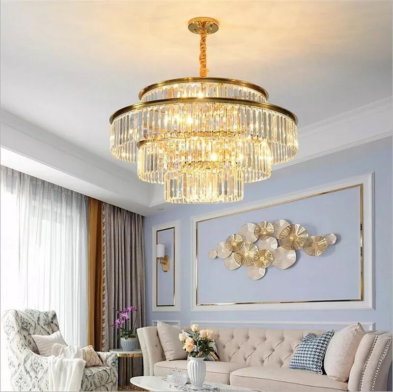 Modern K9 Crystal Chandeliers Home Luxury Pendant Lamp Ceiling Fixtures Lighting