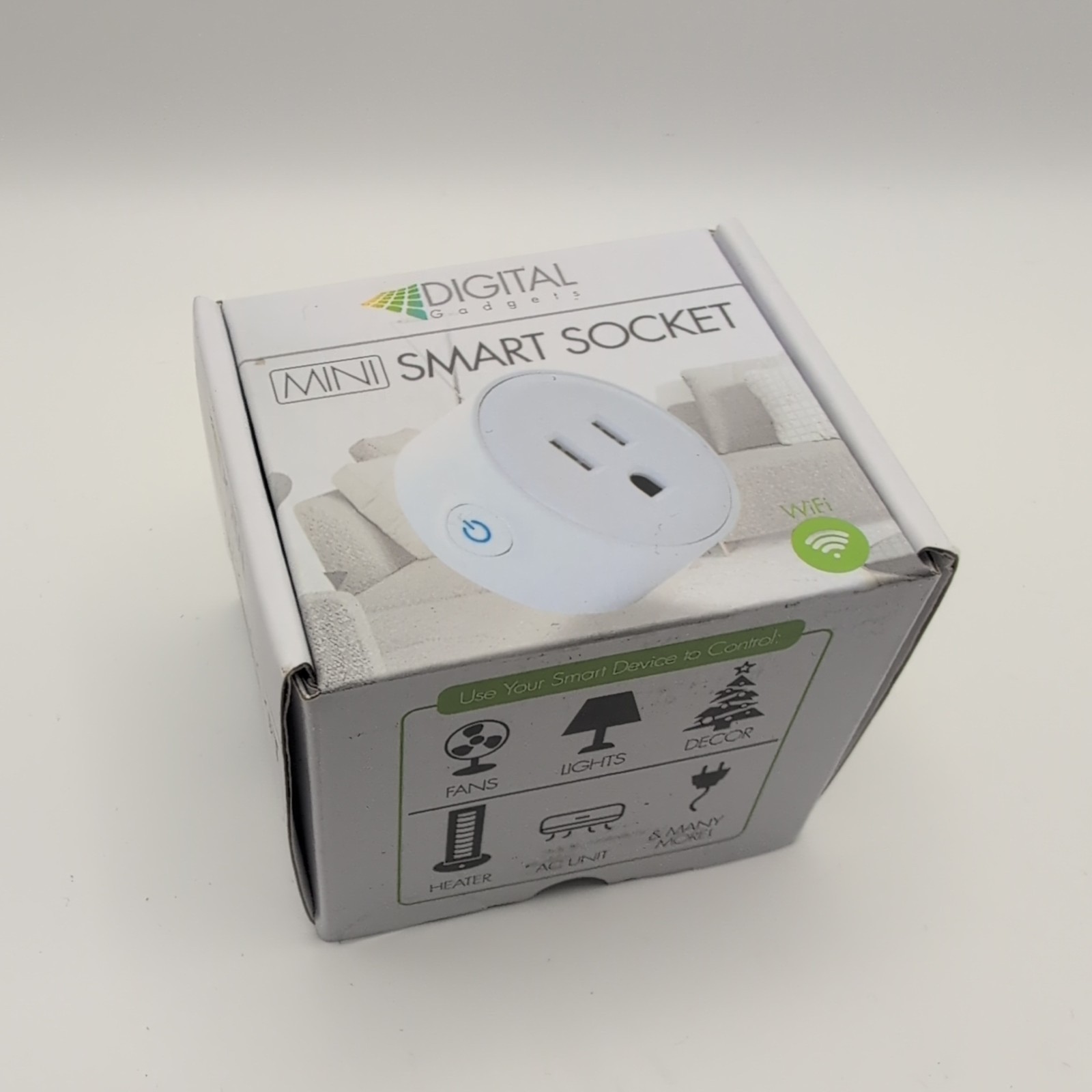 Digital Gadgets Wi-Fi Mini Smart Socket Plug DHSPLG1-R White NIB NEW