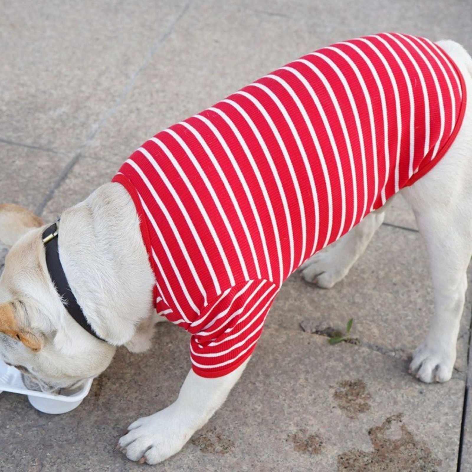 Dog Shirts Striped Cotton Clothes Pet Breathable Stretchy Soft Shirt