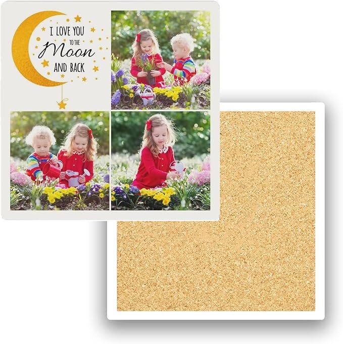 Personalized Gift Custom Photo Ceramics Coasters Set Add Your Image for Wedding