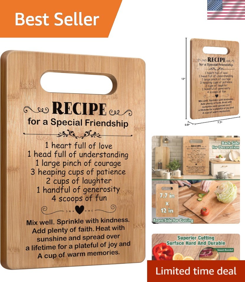 Personalized & Unique Bamboo Cutting Board - Friendship Gift for Women