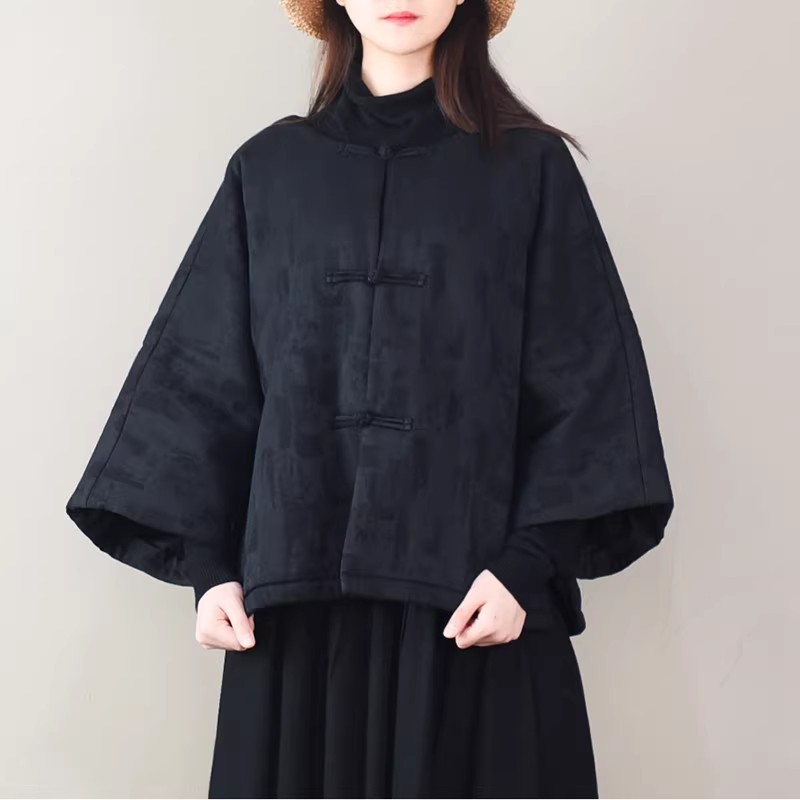 Retro Buckle Jacket, Ethnic Style Warm Cotton Linen, Quilting Cotton Jacket Coat