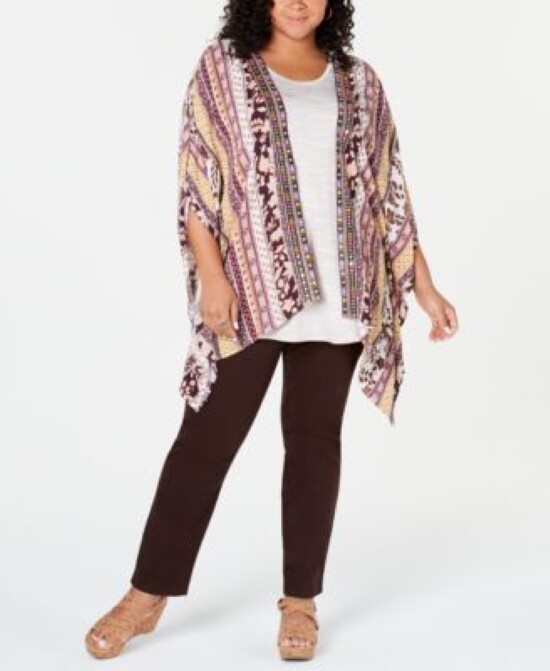 Style & Co Plus KIMONON Multicolor Size 1X Plus MSRP 69.5