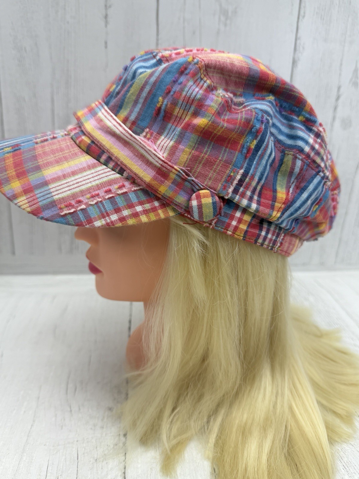 Women’s Multicolor Plaid Newsboy Cap Casual Cabbie Hat Retro Style