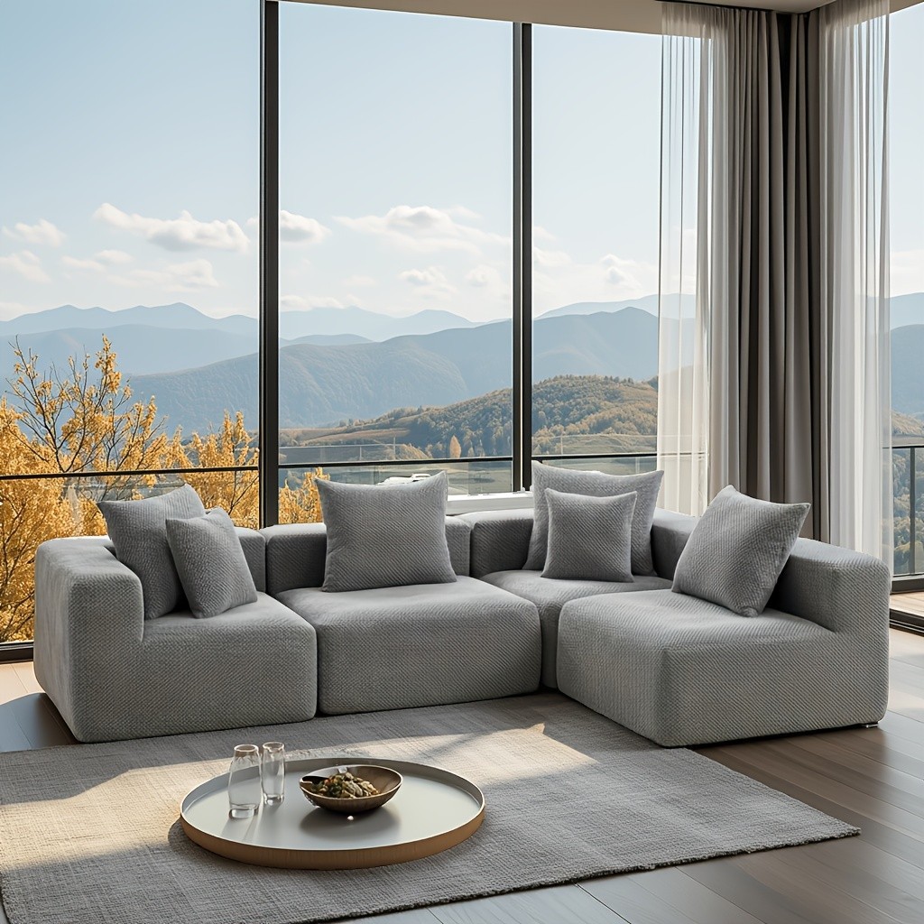 Convertible Sleeper Sofa 4 Seater in Multiple Congfigurations - L Shape Sofa