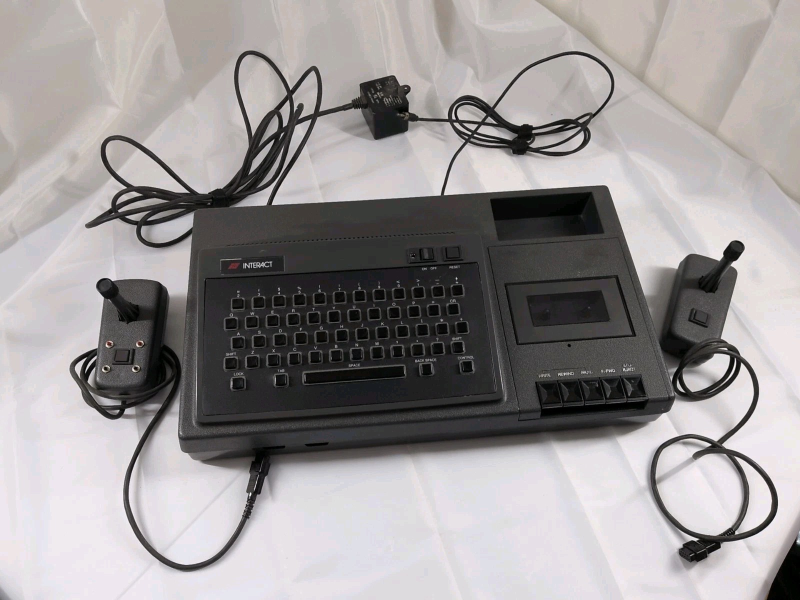 1978 Interact Home Computer Model One Game Cassette Player & 2 Joysticks 