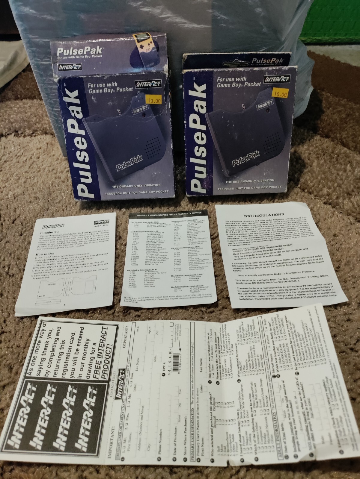 PulsePak (2) for Game Boy Pocketby InterAct Vibration Gaming Accessory, 1 New