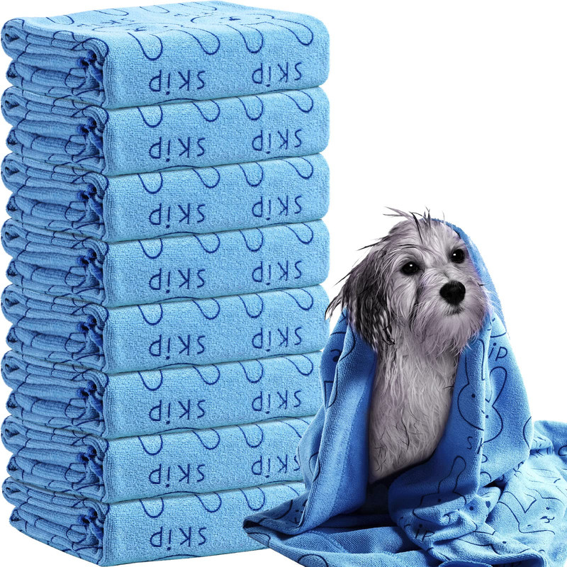 Peryiter 8 Pcs Dog Drying Towels Bulk 55 X 28 Pet Grooming Absorbent Microfiber