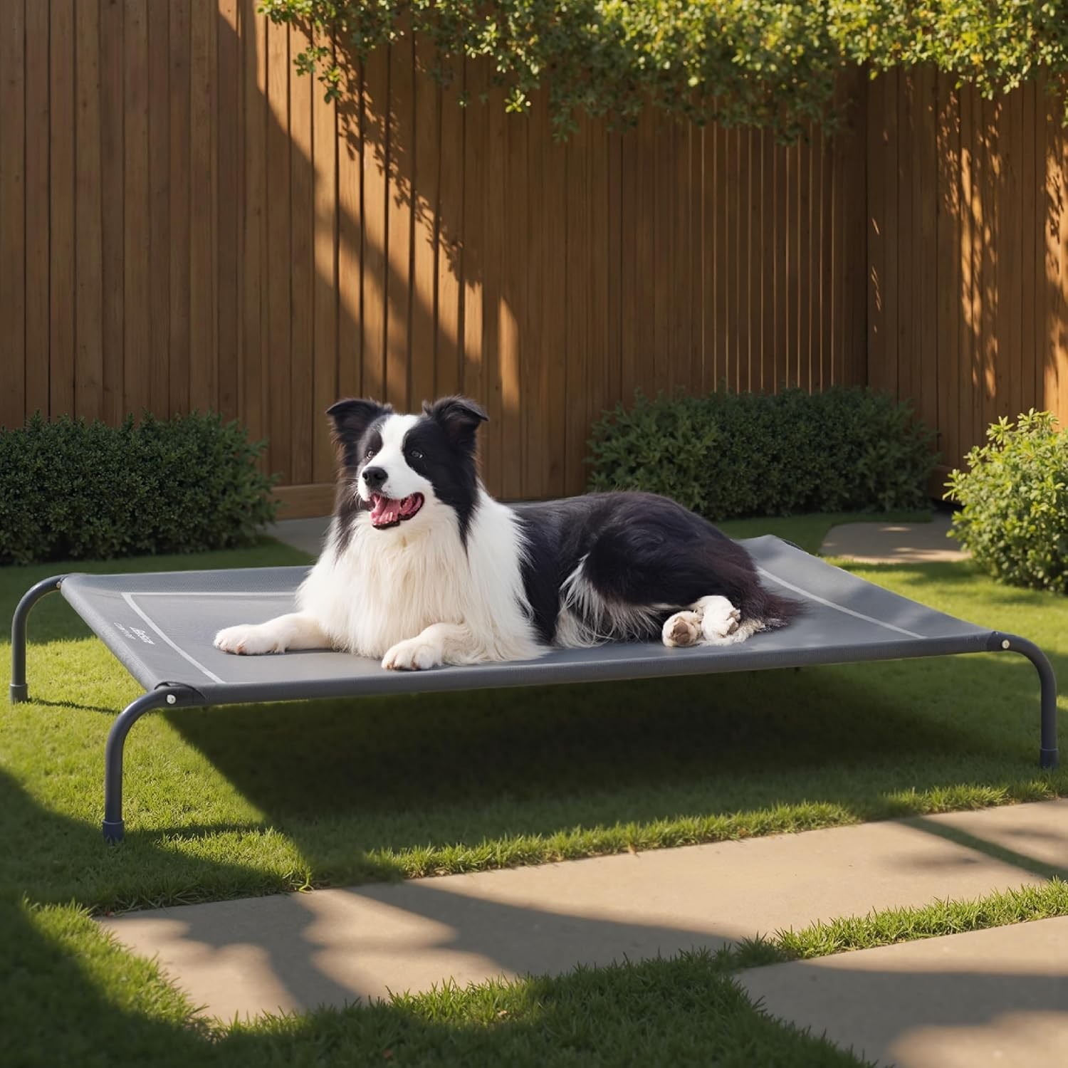 Nonskid Rubber Feet Curved Corners Large Pet Cat & Dog Grey Cot Bed