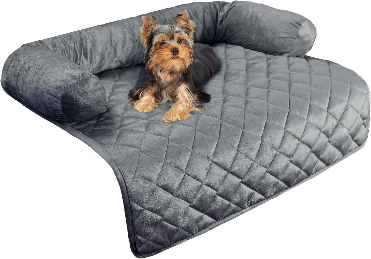 Comfy Pet Dog Cat Furniture Protector Cover w/ Bolsters & Memory Foam