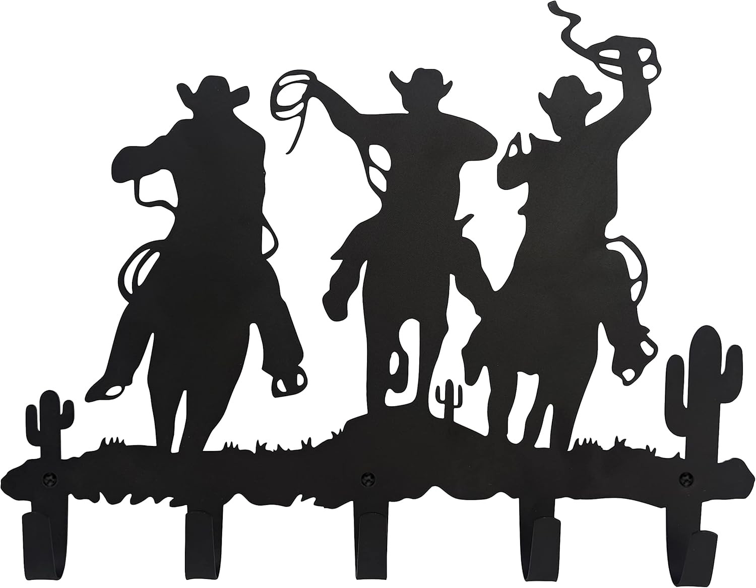 Western Cowboy Coat Hooks Wall Art Decor-Cowboy Hangers and Key Hooks Holder-...