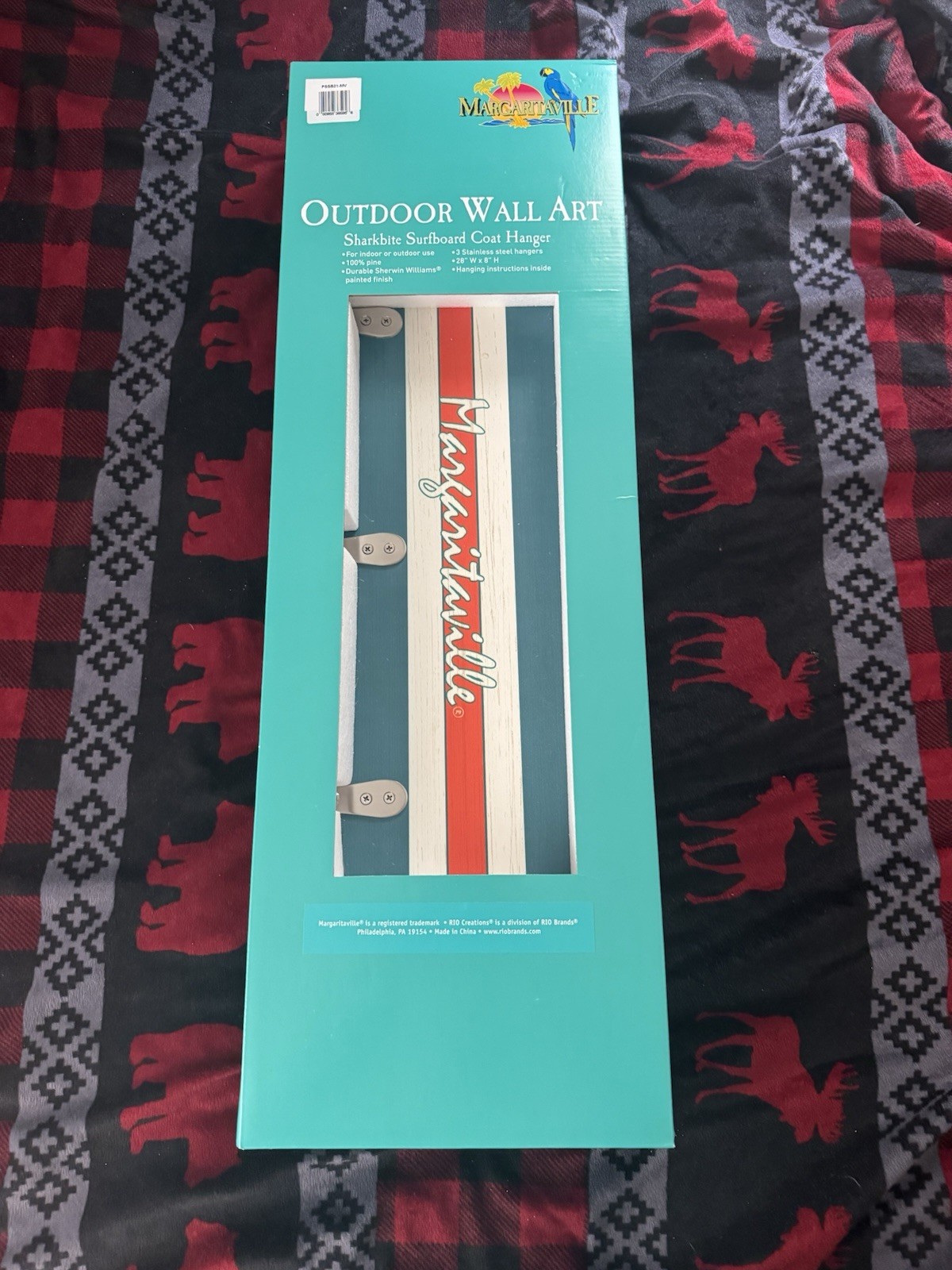 margaritaville outdoor wall art sharkbite surboard coat hanger Rare Jimmy Buffet