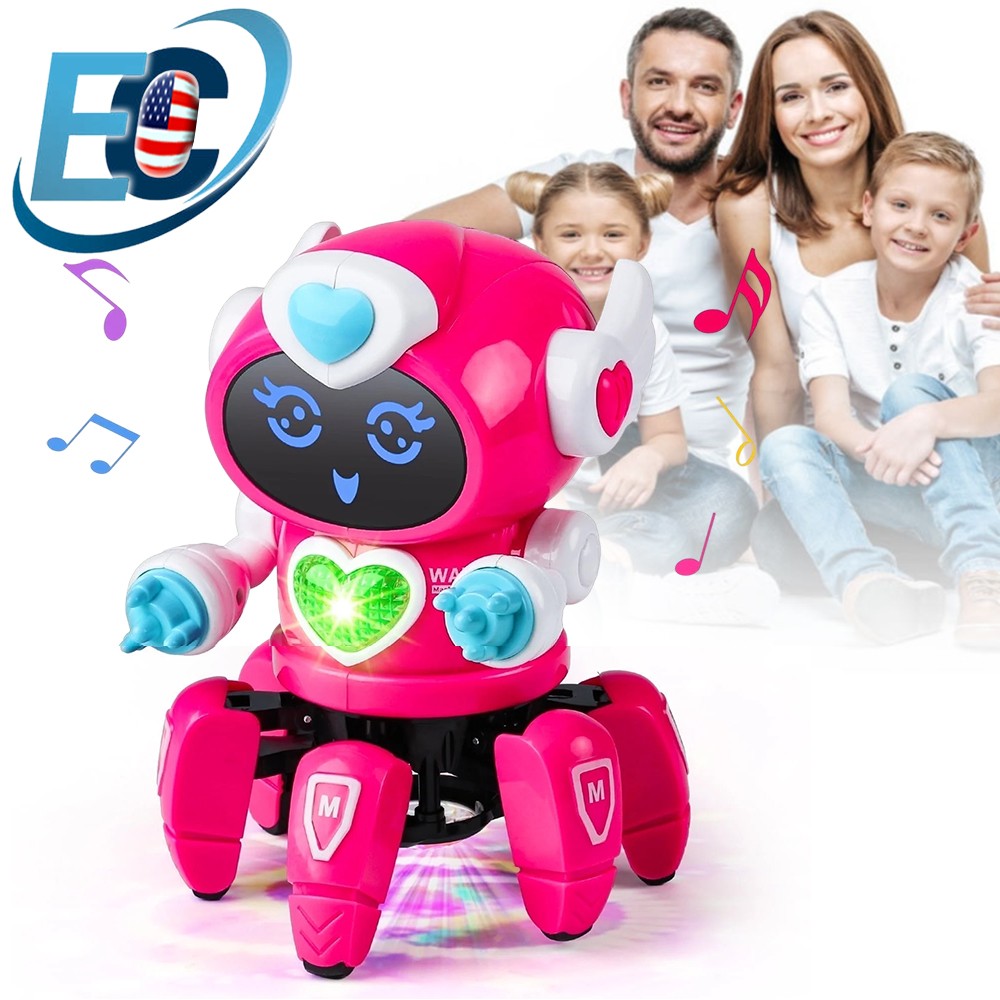Smart Electronic Walking Dancing Robot Toys with Flashing Lights & Music Gifts