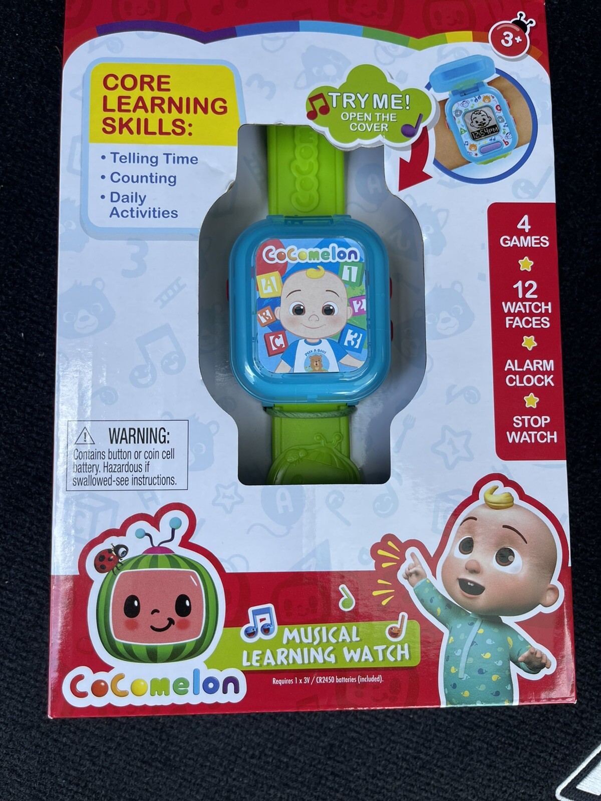 CoComelon Musical Learning Smart Watch Toy for kids w/ 4 games, alarm clock