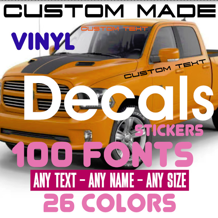 Custom Text Vinyl Decal Sticker Personalized Lettering ANY TEXT - ANY NAME {c30