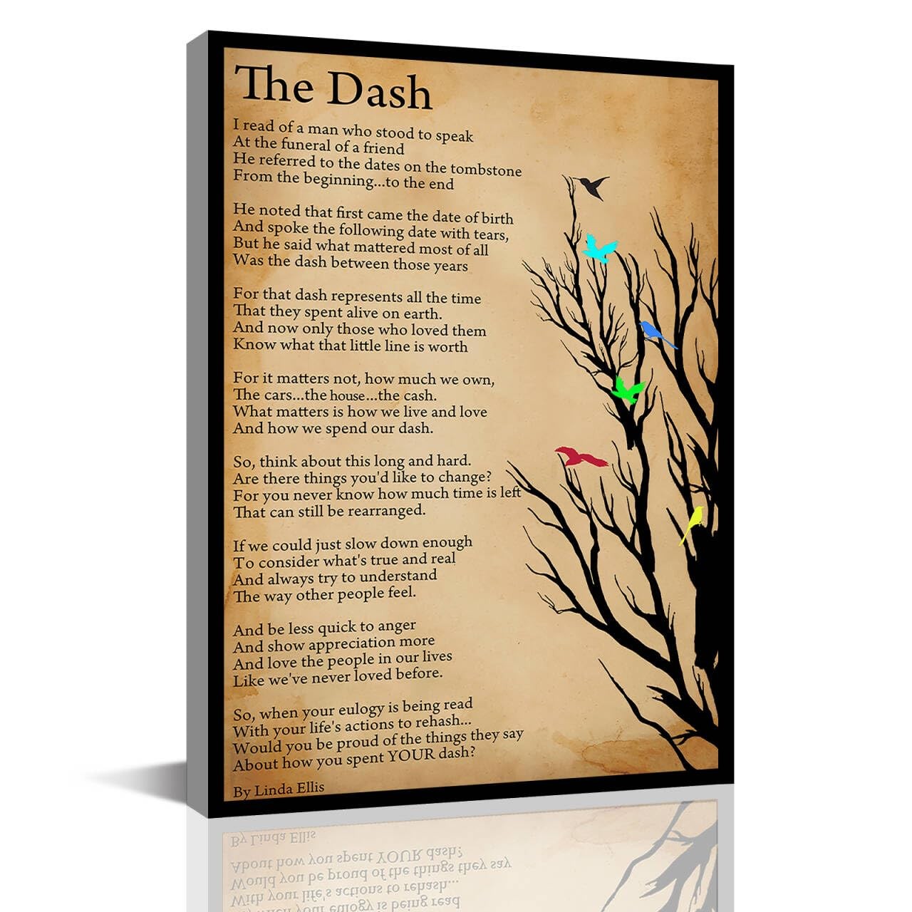 The Dash Poetry Poster - Poem Quote Art Canvas Wall Print - Modern Family Dec...