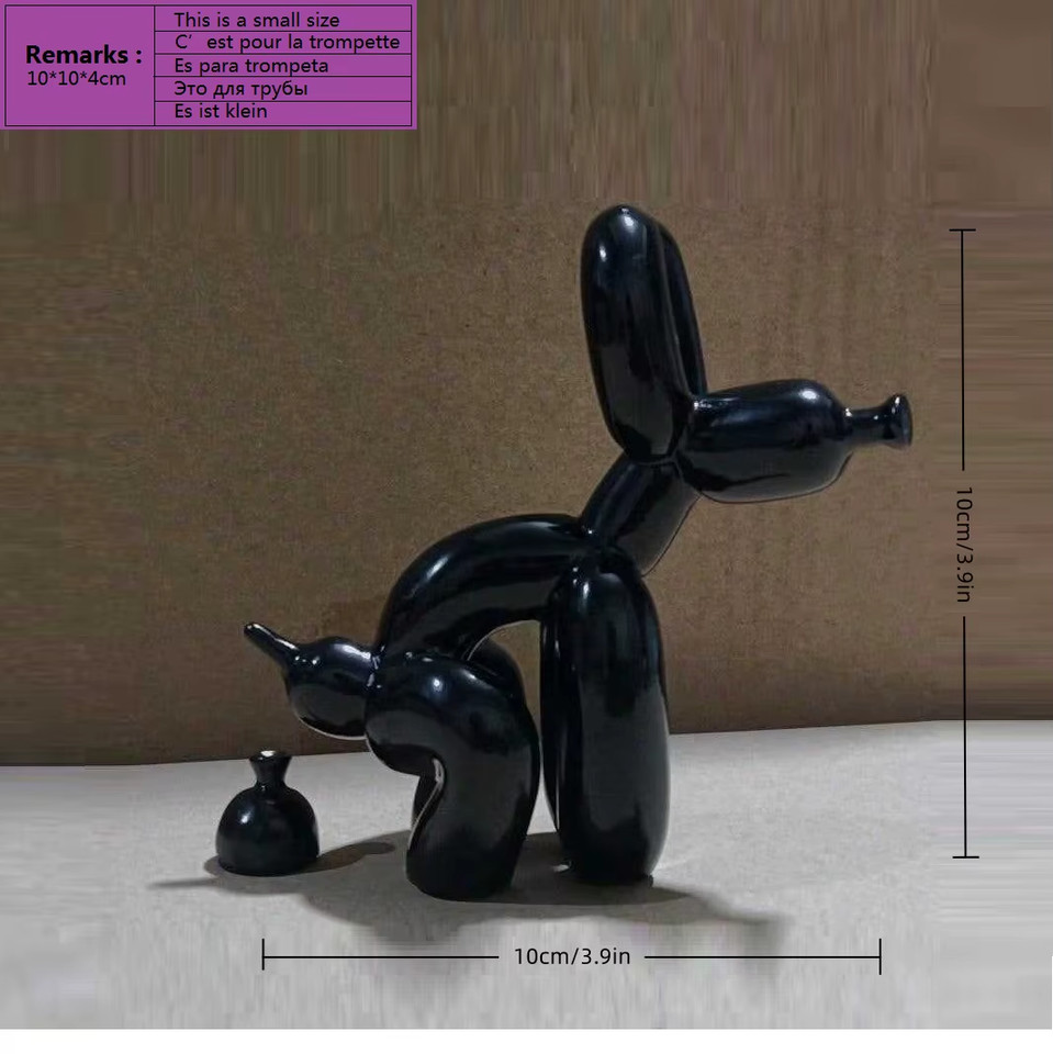 Modern Art Squat Balloon Dog Animal Decorative Statue, Suitable for Interior Liv