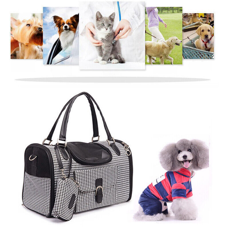 Portable Pet Carrier Stylish Puppy Dog Tote Bag Cage Breathable Travel Handbag