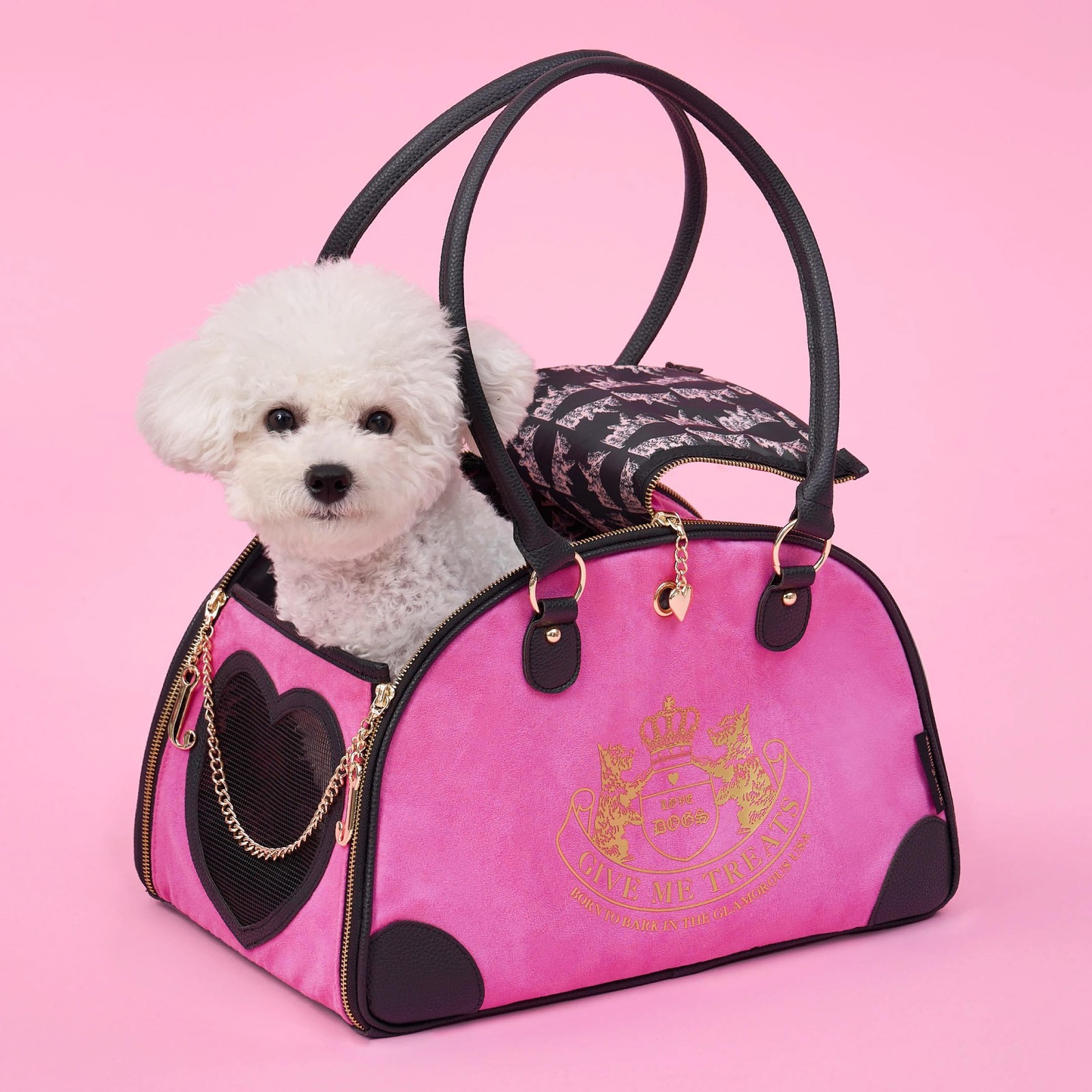 Juicy Couture Give Me Treats Pet Carrier - Stylish Hot Pink Travel Bag for Small