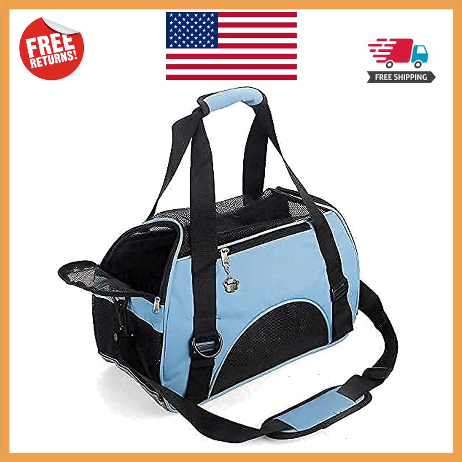 Breathable Soft Pet Carrier for Small Pets - Airline Approved, Stylish & Safe