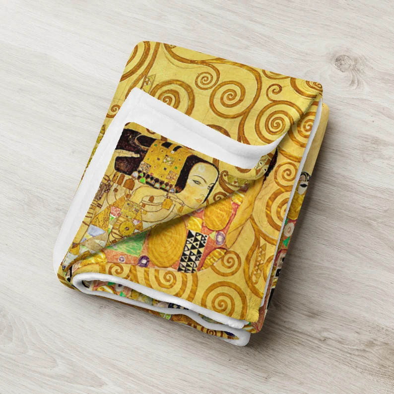 Gustav Klimt Art Blanket Throw Soft Cozy Home Decor