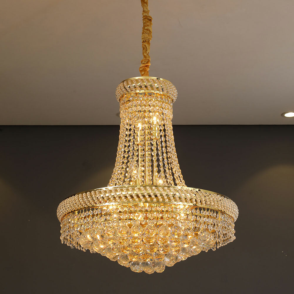 Luxury Crystal Chandelier LED Ceiling Pendant Lamp Living Room Lighting Fixture