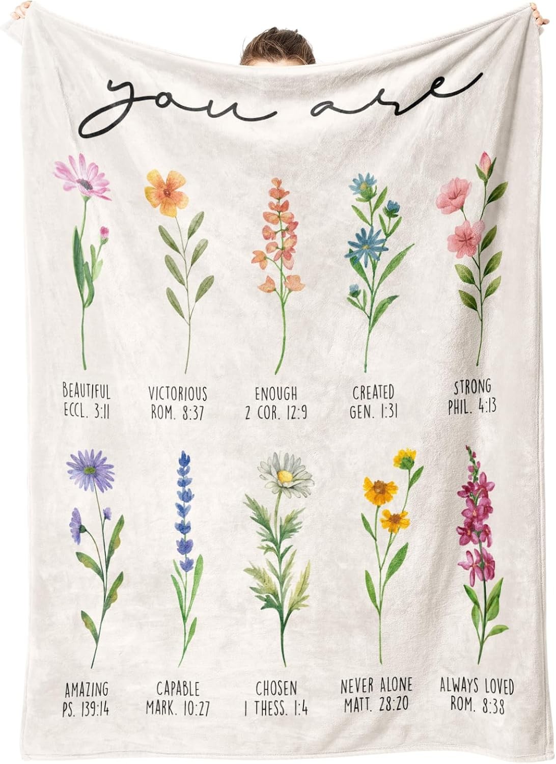 Christian Gifts for Women, Christian Blanket with Flowers, Birthday Gifts