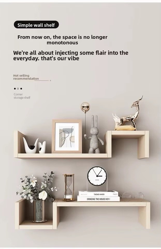 Floating Wall Shelf Set Modern Minimalist Home Decor Storage Shelves