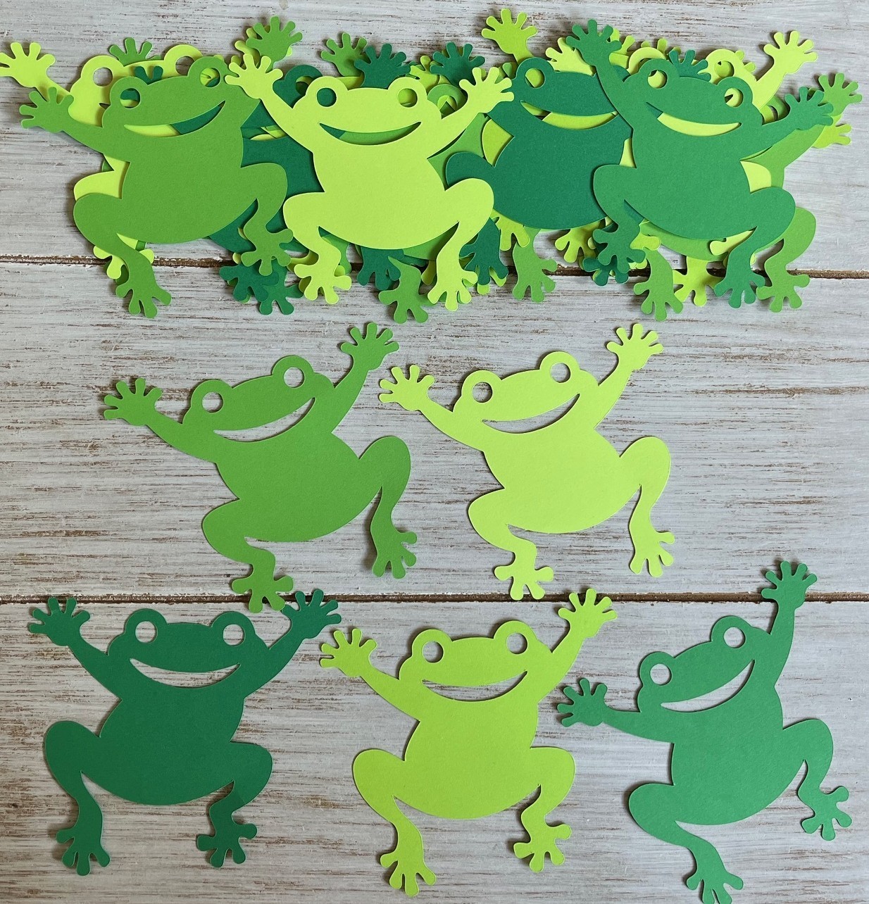 30 Cute Frog Cutouts  Green Frogs decorations Confetti Table scatter