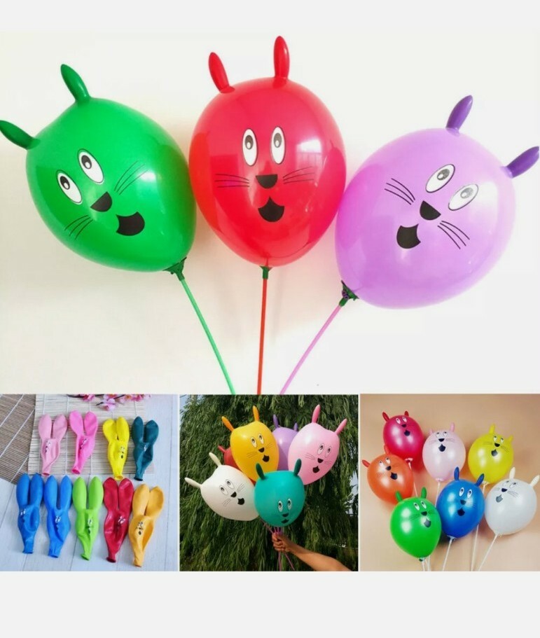 5x Cute Decor Creative Rabbit Balloon Bunny Ear Latex Balloons Birthday Easter