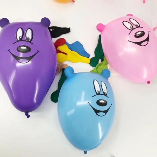5x Cute Decor Creative Bear Balloon Bear Ear Latex Balloons Birthday Party Kids