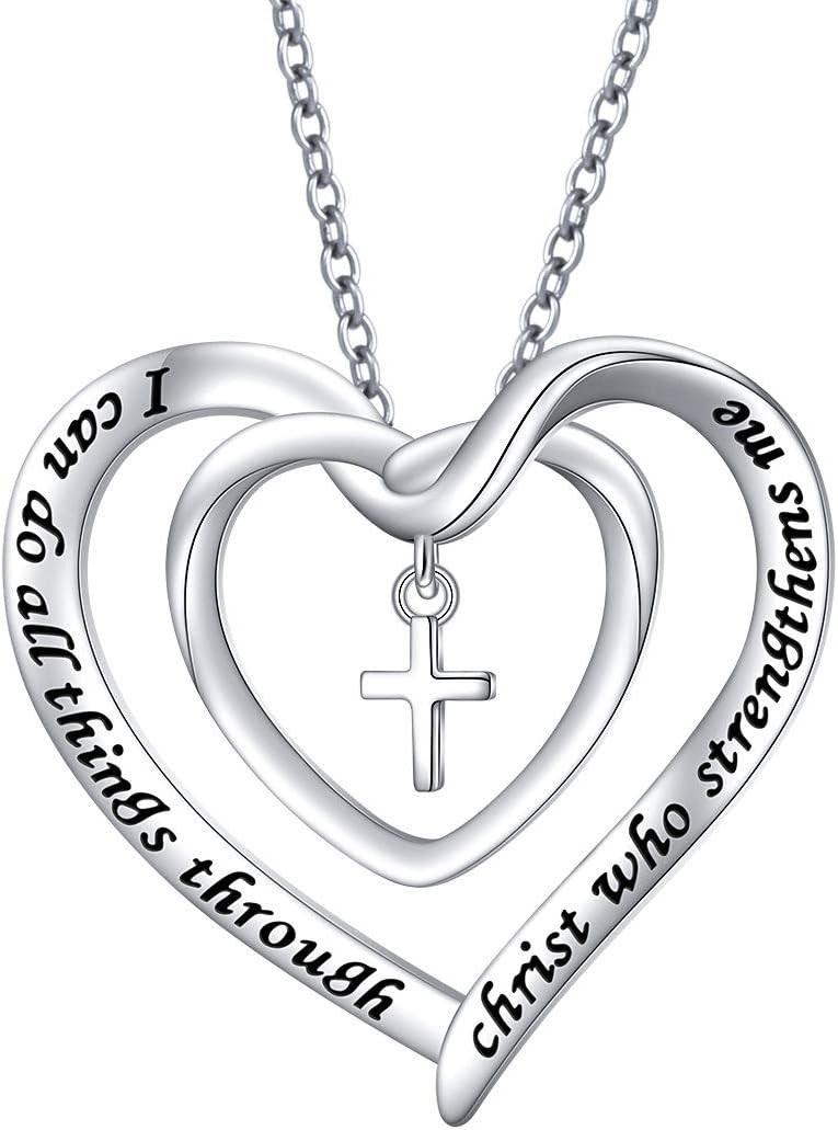 Cubic Zirconia S925 Silver Inspirational Necklace - Perfect Faith Gift for Teens