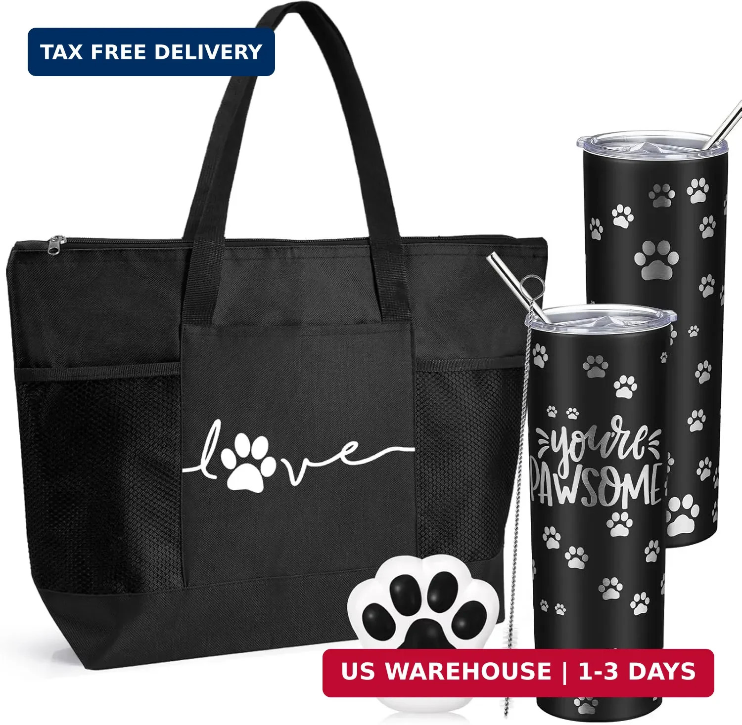 3 Pcs Veterinary Receptionist Gift Set 20oz Tumbler Tote Bag Vet Tech Graduate