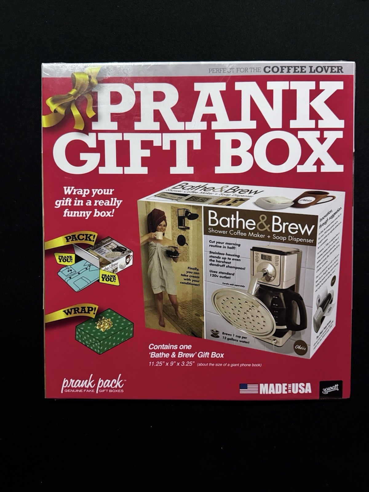 Prank Pack Gift Box Set Large Bathe & Brew Tech Neck Prank Theme Set of 2
