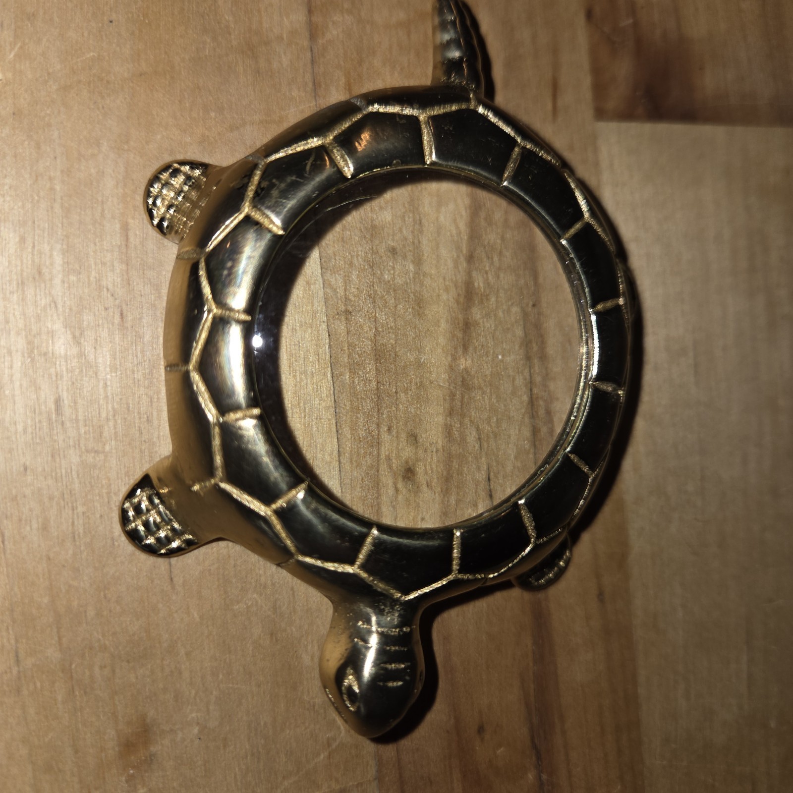 Vintage Brass TURTLE MAGNIFYING GLASS Desk Top Home Office Decor